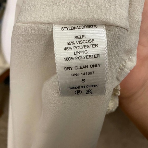 ASTR the Label Diana Short Sleeve Dress Ivory Lace Eyelet Retro Classic White S - Picture 14 of 15